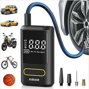 Black Portable Tire Inflator
